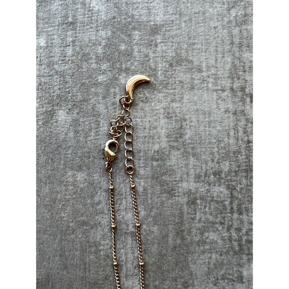 Los Angeles Boutique Rose Gold Long Chain Fashion Boho Gemstone Necklace NEW - Picture 7 of 8